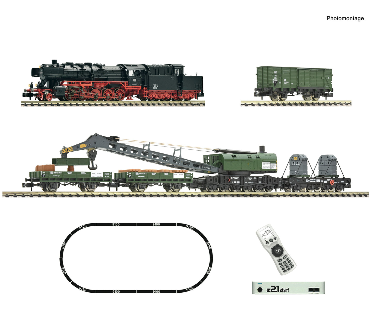 Fleischmann DB BR051 Steam Recovery Crane Starter Set IV (DCC-Fitted) N Gauge FM5170004