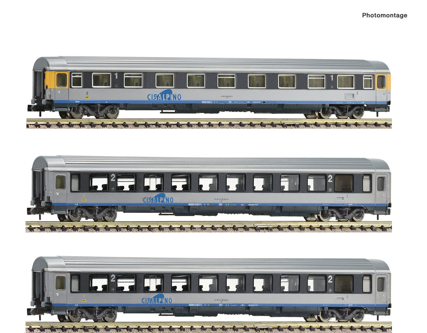 Fleischmann Cisalpino A/B/B Coach Set (3) V N Gauge FM6260019
