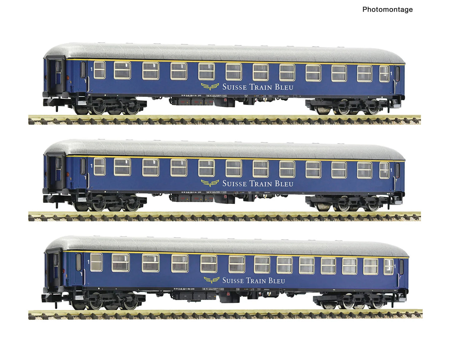 Fleischmann Suisse Train Bleu Am/ABm Coach Set 1 (3) VI N Gauge FM6260078