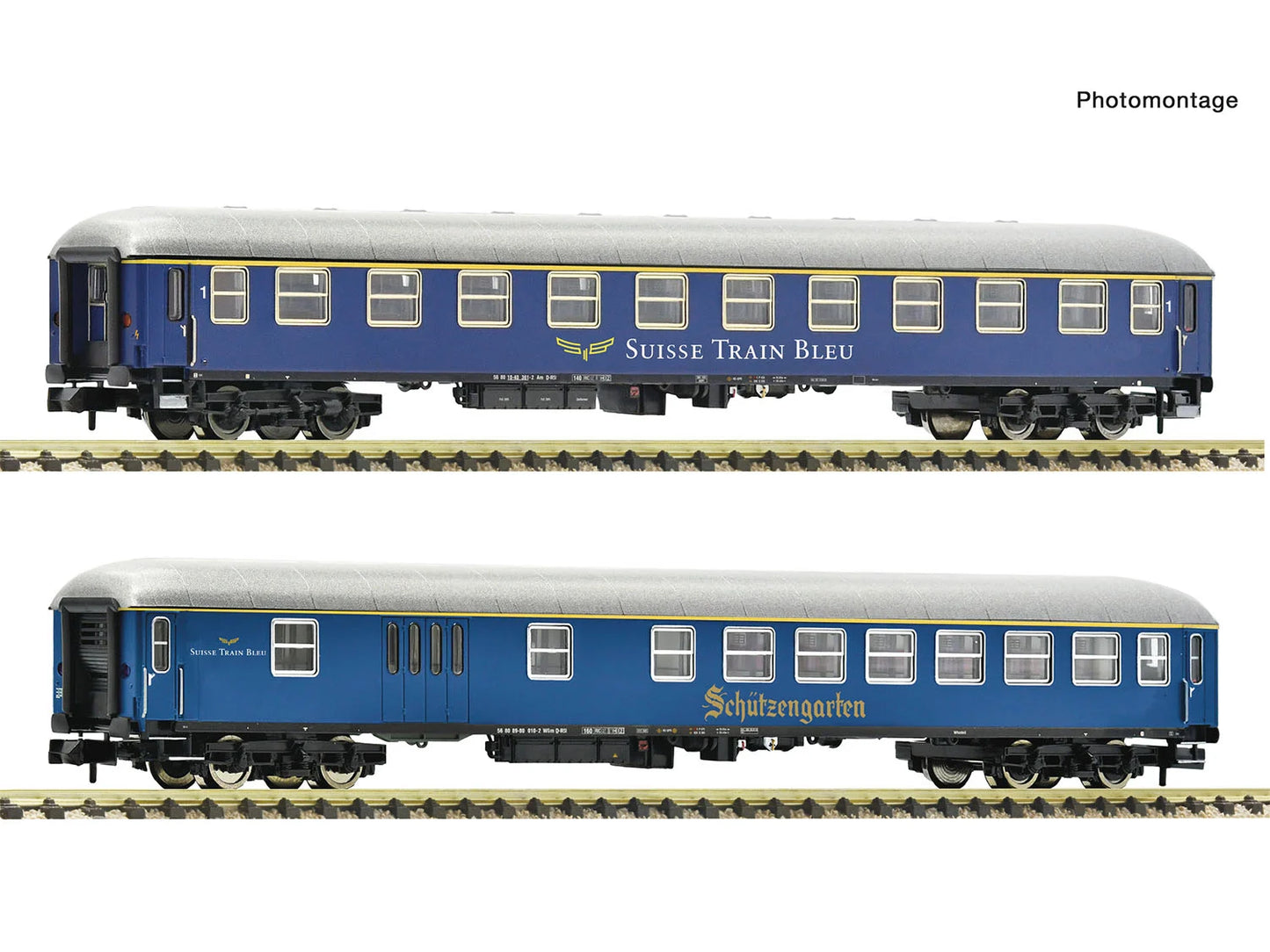 Fleischmann Suisse Train Bleu Am/WGm Coach Set 2 (2) VI N Gauge FM6260083