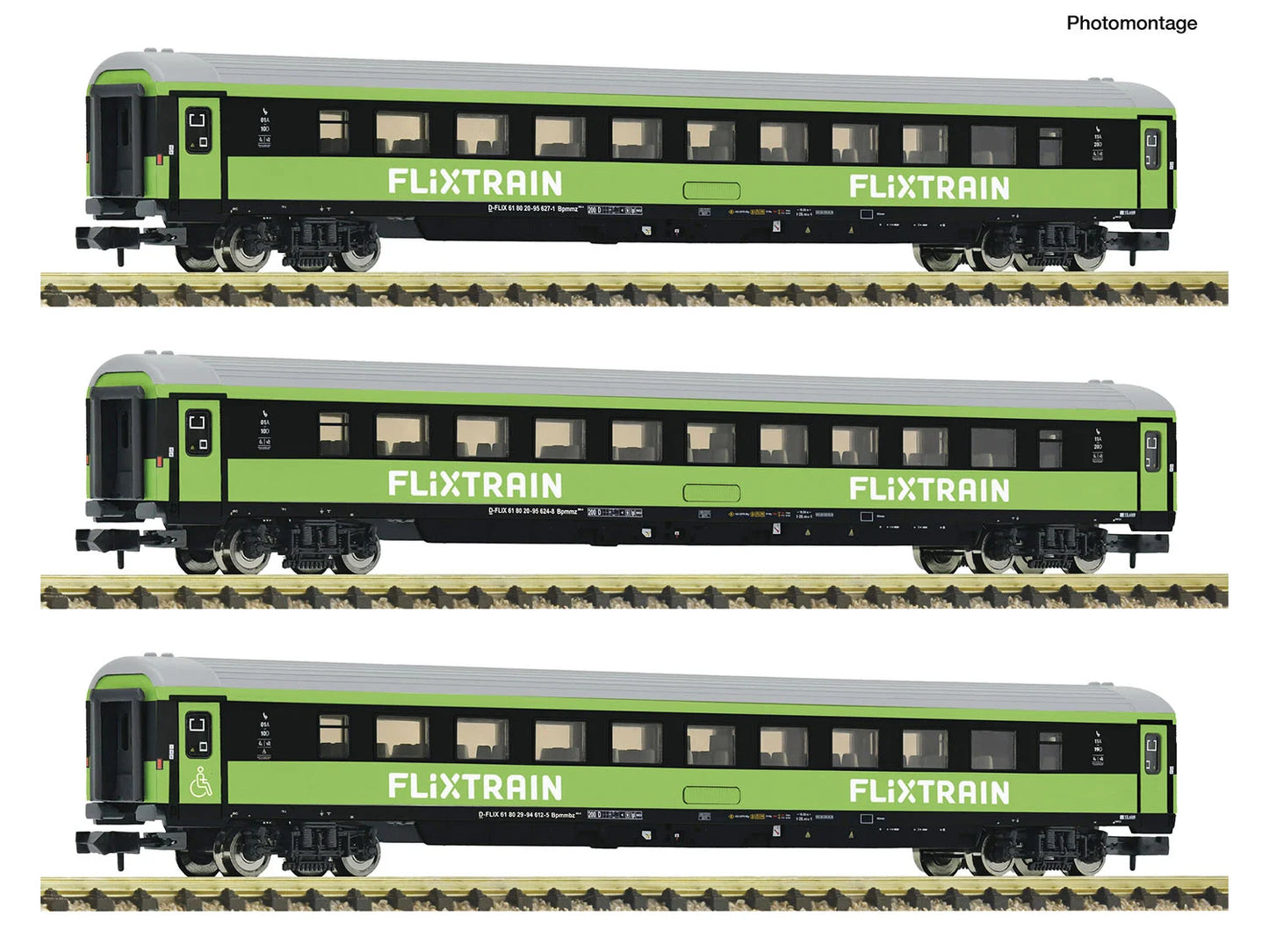 Fleischmann Flixtrain Bpmmbz/Bpmmz Coach Set 2 (2) VI N Gauge FM6260086