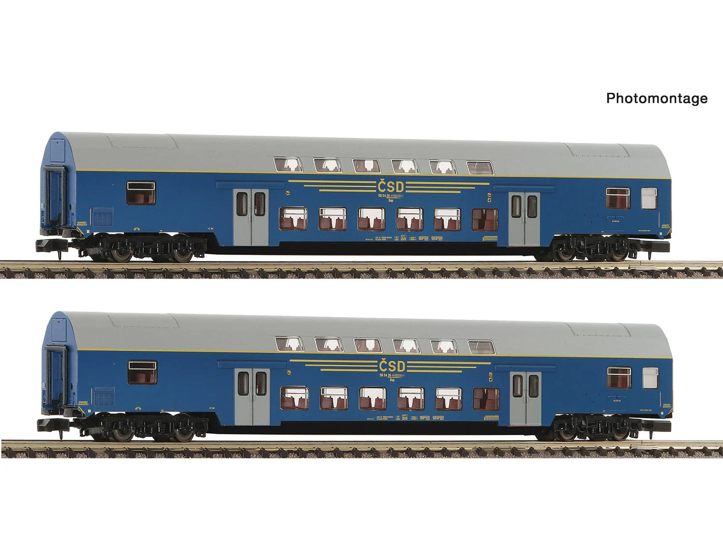 Fleischmann CSD Bap 2nd Class Bi-Level Coach Set (2) IV N Gauge FM6260092