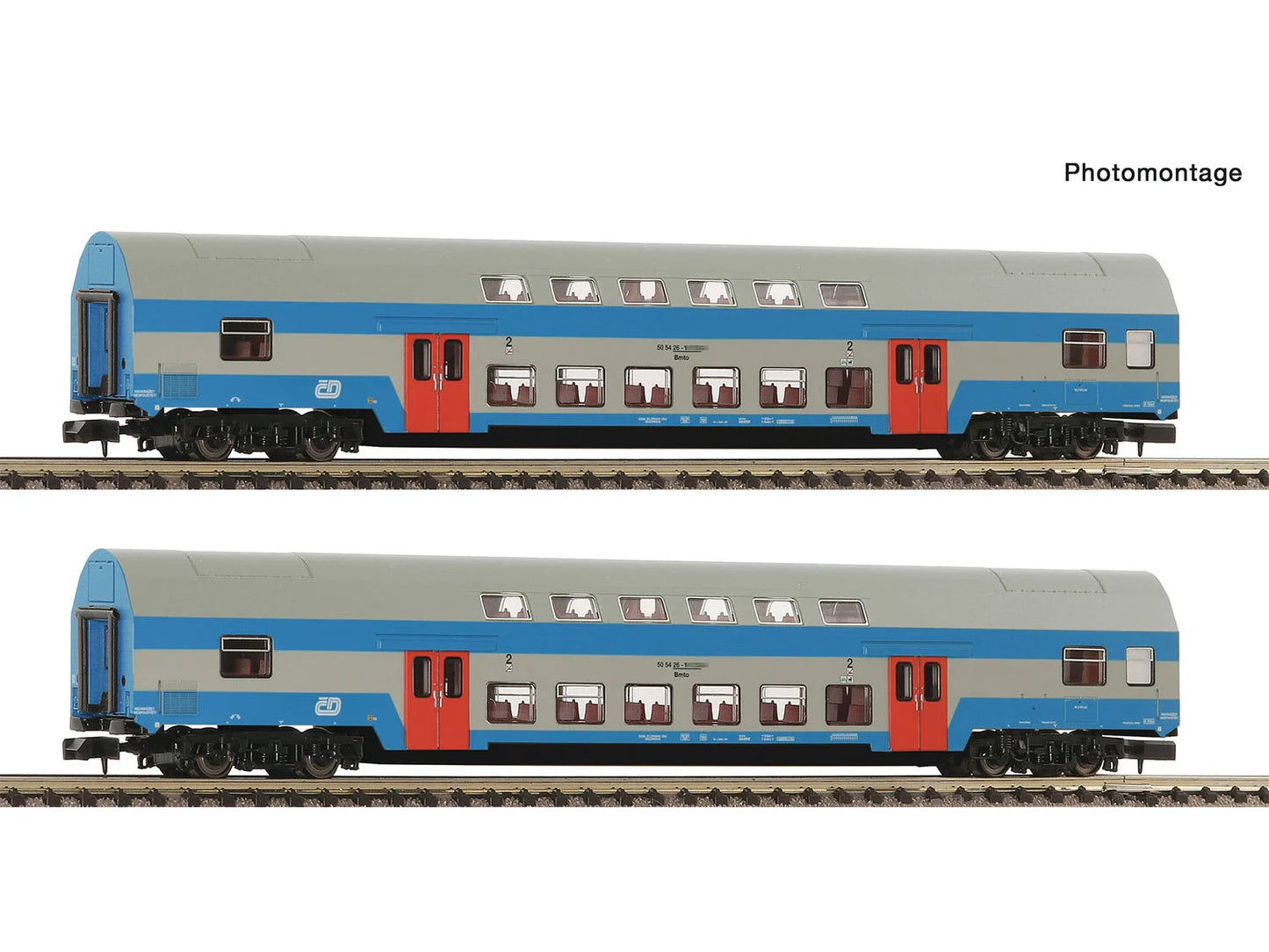 Fleischmann CD Bmto 2nd Class Bi-Level Coach Set (2) V N Gauge FM6260093