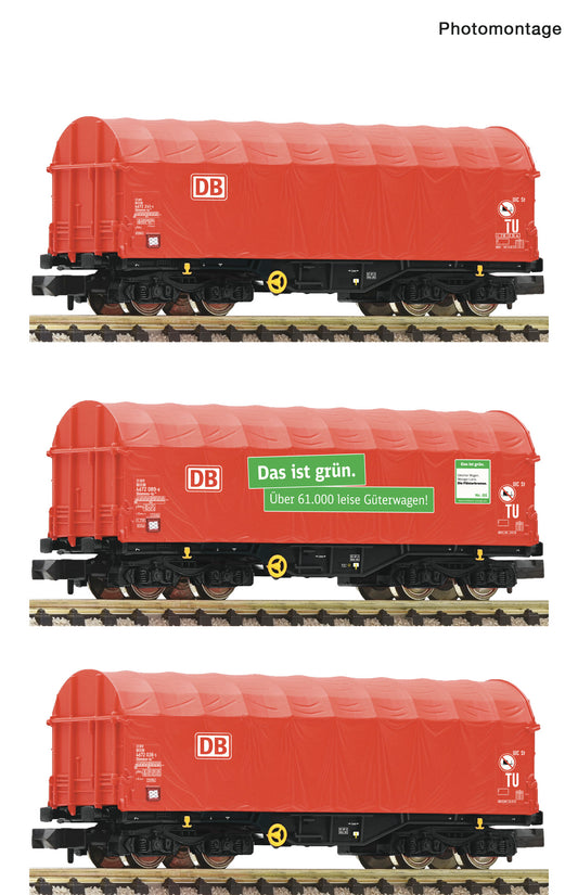 Fleischmann DBAG Shimmns Sliding Tarpaulin Wagon Set (3) VI FM6660014 N Gauge