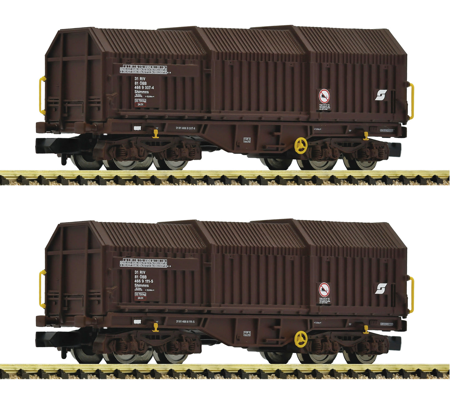 Fleischmann OBB Shimmns Telescopic Hood Wagon Set (2) V N Gauge FM6660035