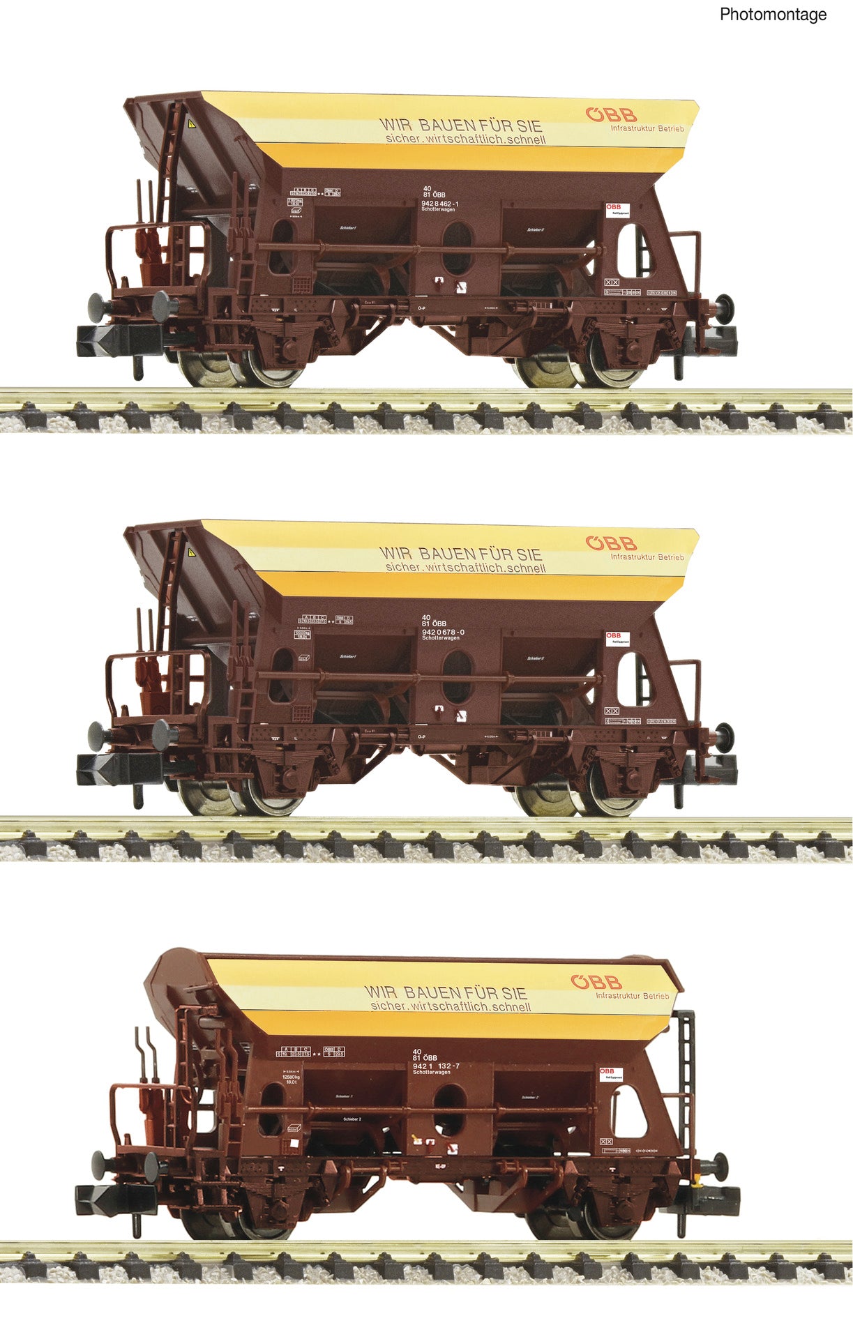 Fleischmann OBB Gravel Hopper Wagon Set (3) V N Gauge FM6660057