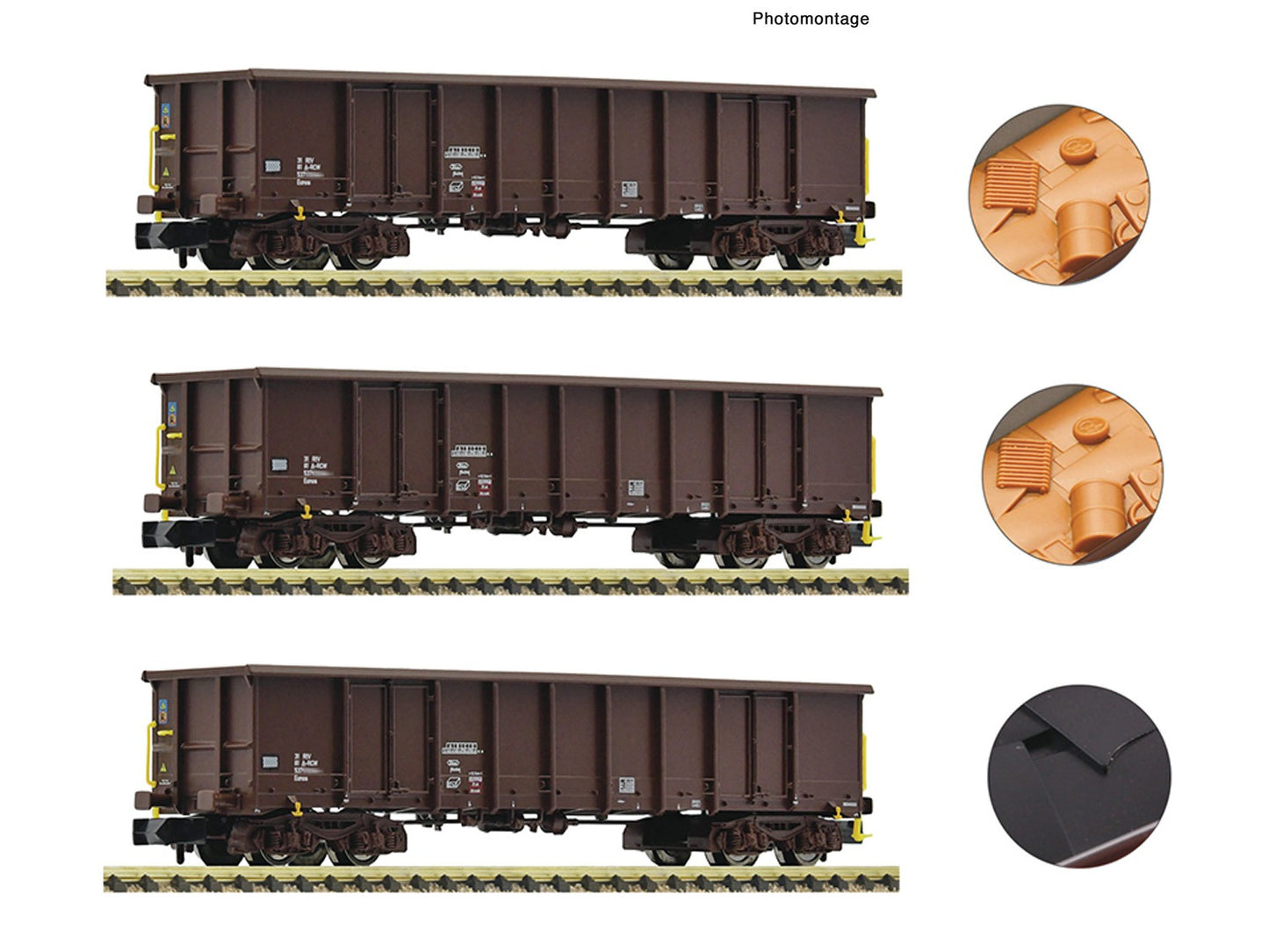 Fleischmann OBB Eanos Gondola Set (3) VI FM6660074 N Gauge