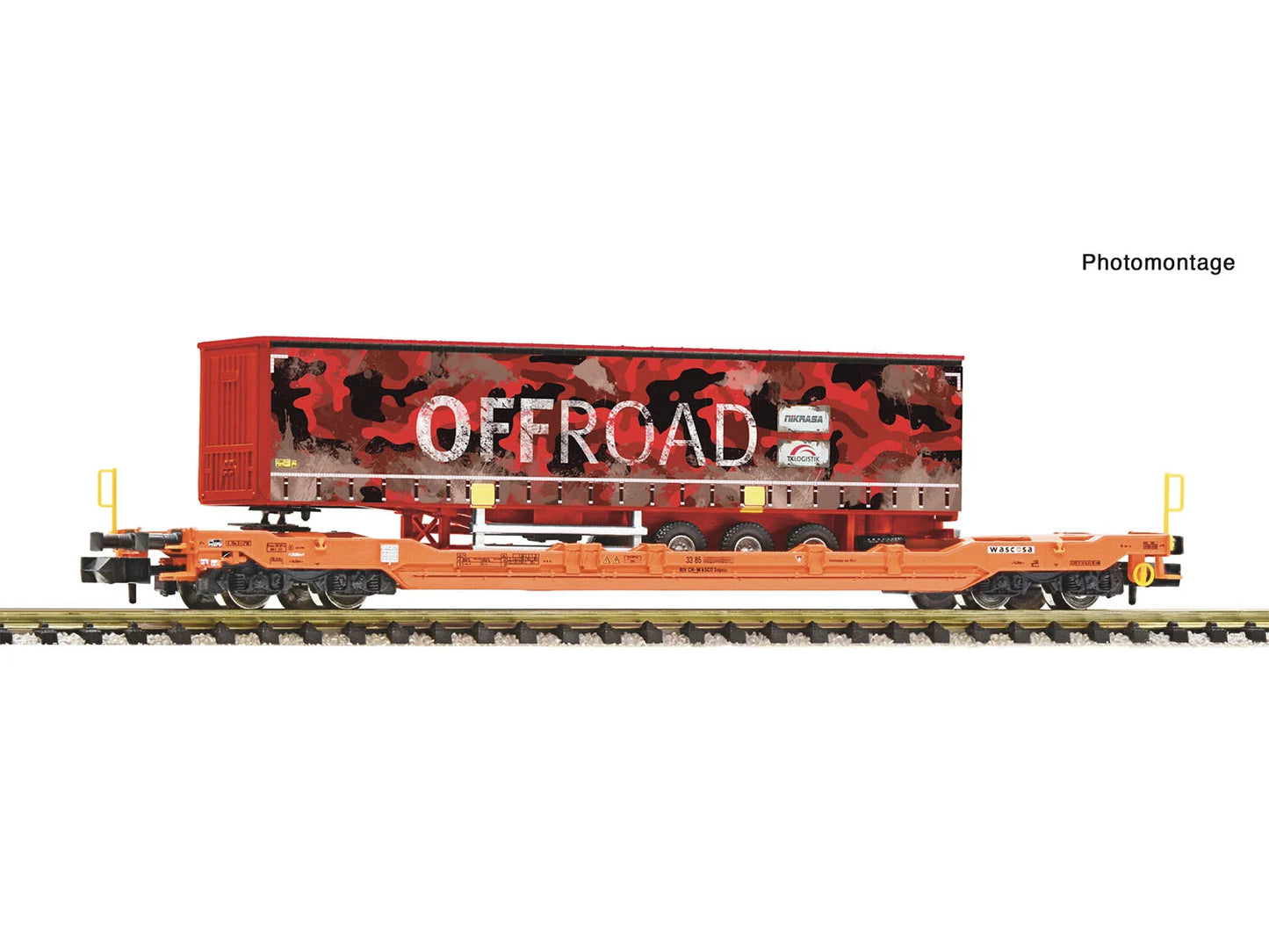 Fleischmann Wascosa T5 Pocket Wagon w/Offroad Trailer Load VI N Gauge FM6660084