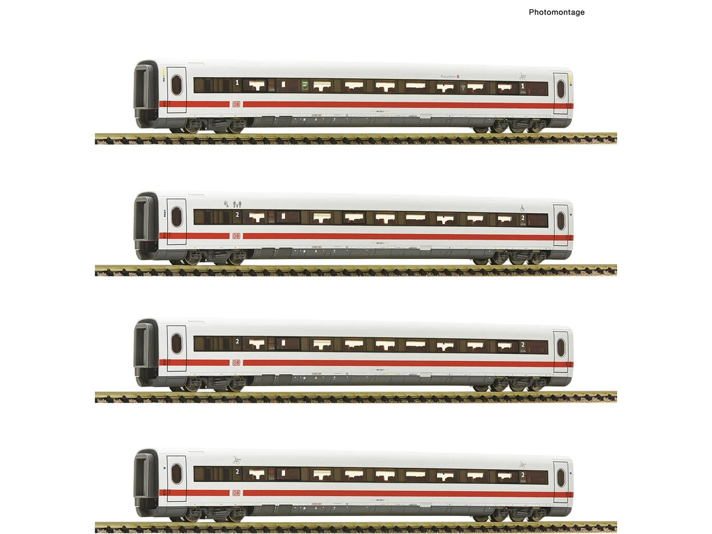 Fleischmann DBAG ICE2 BR402 Intermediate Coach Set (4) VI FM7760004 N Gauge