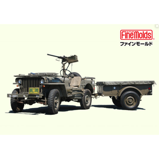 Fine Molds 82002 US Army 1/4t 4x4 Truck w/50.cal & Trailer 1:20 Model Kit