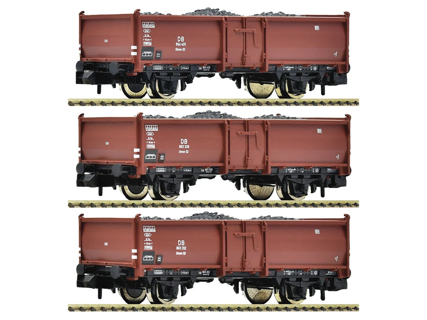 Fleischmann DB Omm52 Open Wagon w/Coal Load Set (3) III N Gauge FM820530