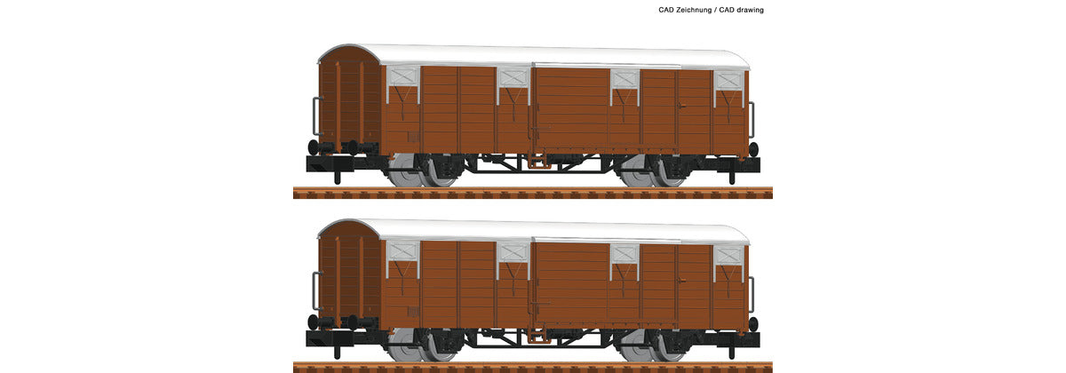 Fleischmann 826210 DR Glmms Long Wheelbase Van Set (2) IV N Gauge