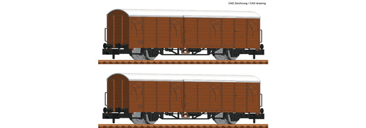 Fleischmann 826213 DBAG Gbs258 Long Wheelbase Van Set (2) V N Gauge