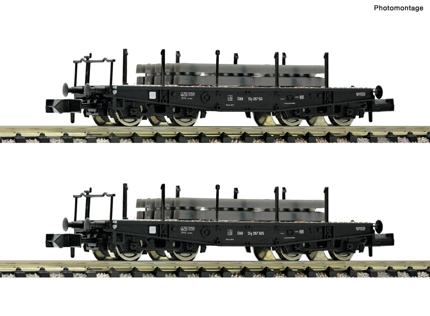 Fleischmann 845607 OBB Heavy Duty Flat Wagon Set (2) III N Gauge