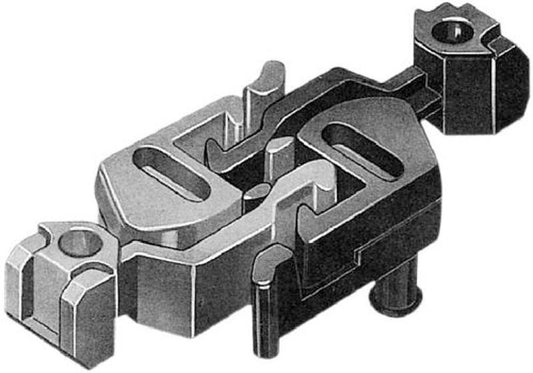 Fleischmann Profi Coupling Flat Centre Spring/Cover Plate/Long Lug N Gauge