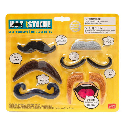 Legami Hot Mou-Stache - Set of 6 Fake Moustaches