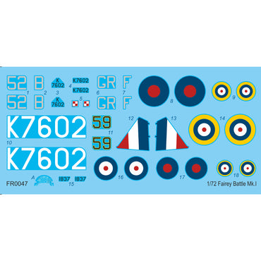 Frrom-Azur FR0047 Fairey Battle Mk.I 'Poles in UK' 1:72 Model Kit