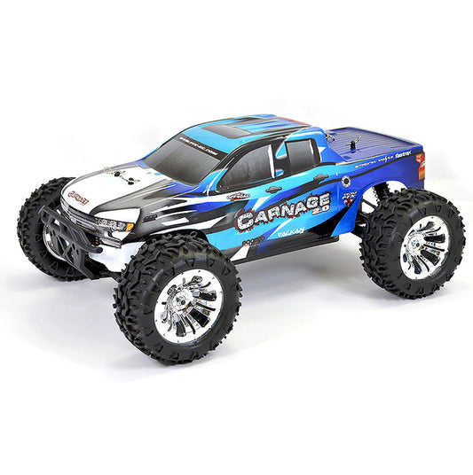 FTX Carnage 2.0 1/10 Brushed Truck 4WD RTR BLUE RC Car Batt Chgr 2.4ghz Radio