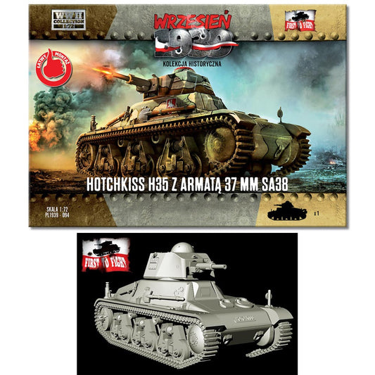 First to Fight 94 Hotchkiss H35 Z Armata 37mm SA38 1:72 Plastic Model Kit