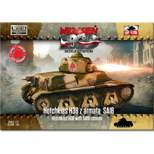 First to Fight 115 Hotchkiss H38 w/SA18 Cannon 1:72 Model Kit