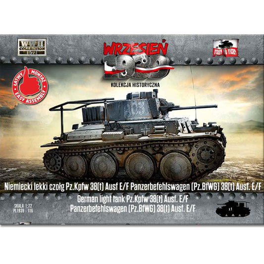 First to Fight Pz.Kpfw 38(t) Ausf.E/F Panzerbefehlswagen 1:72 Model Kit