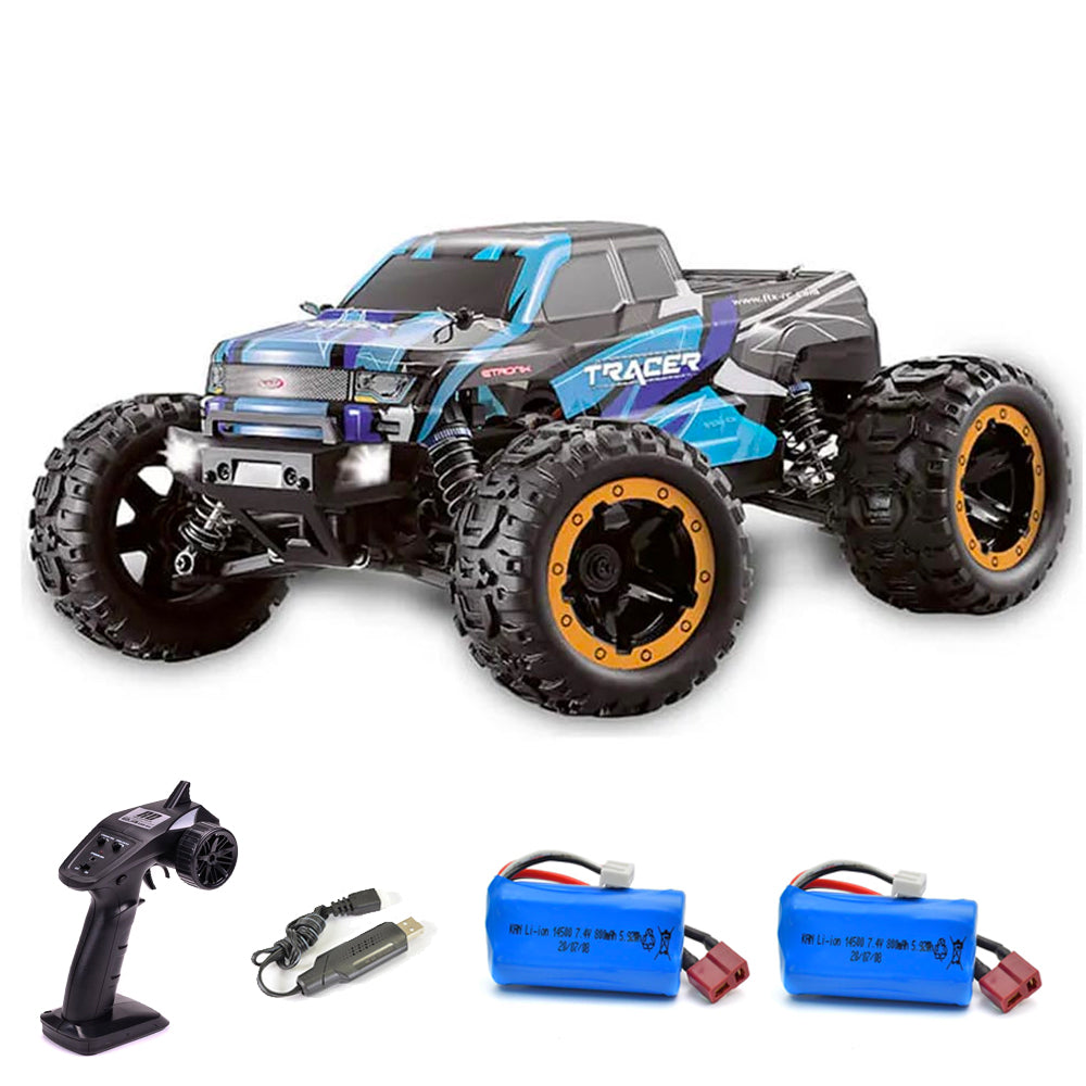 FTX Tracer RC Blue Monster Truck RTR Radio/Remote Controlled Car Bundle w/Battery