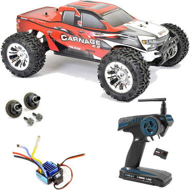FTX Carnage 2.0 1/10 Brushed Truck 4WD RTR RED RC Car Batt Chgr 2.4ghz Radio