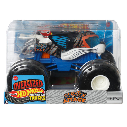 Hot Wheels Oversized Monster Truck - Scratch Attack - 1:24 Diecast Truck JCC92