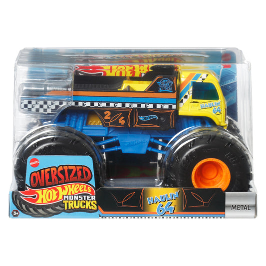 Hot Wheels Oversized Monster Truck - Haulin 64' - 1:24 Diecast Truck JDR06