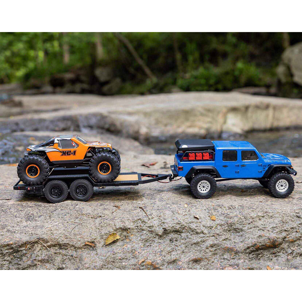 Axial SCX24 Flat Bed Vehicle Trailer w/LED Taillights 1:24 RTR RC Car