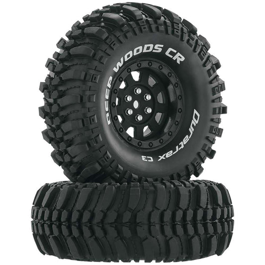 Duratrax Deep Woods CR C3 Mounted 1.9 Crawler Wheels - Black PAIR - DTXC4026