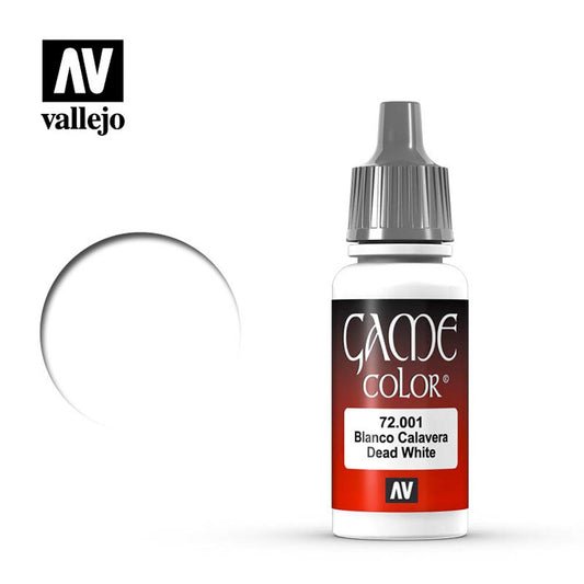 Vallejo Game Colour Dead White Acrylic Paint 18ml Dropper Bottle 72001