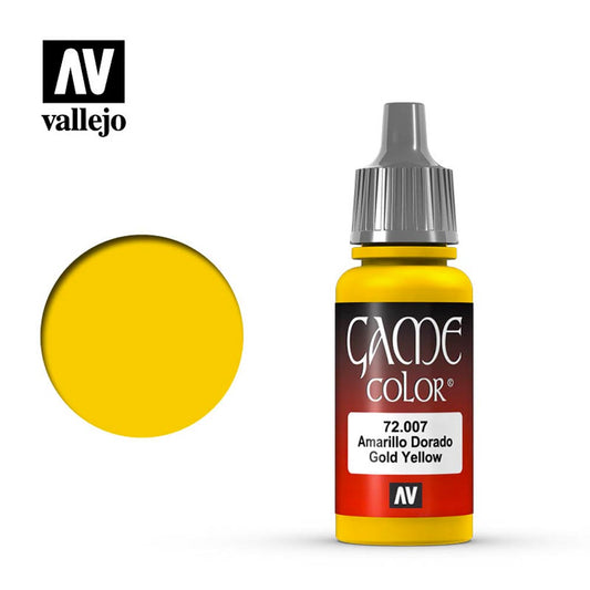 Vallejo Game Colour Gold Yellow Acrylic Paint 18ml Dropper Bottle 72007