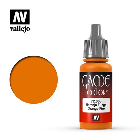Vallejo Game Colour Orange Fire Acrylic Paint 18ml Dropper Bottle 72008