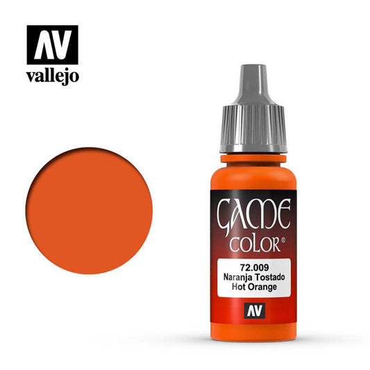 Vallejo Game Colour Hot Orange Acrylic Paint 18ml Dropper Bottle 72009