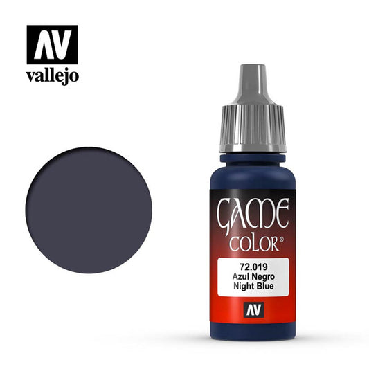 Vallejo Game Colour Night Blue Acrylic Paint 18ml Dropper Bottle 72019
