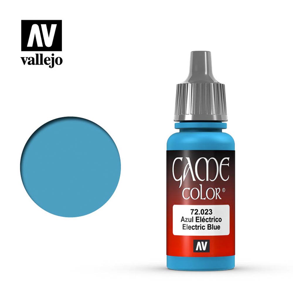 Vallejo Game Colour Electric Blue Acrylic Paint 18ml Dropper Bottle 72023