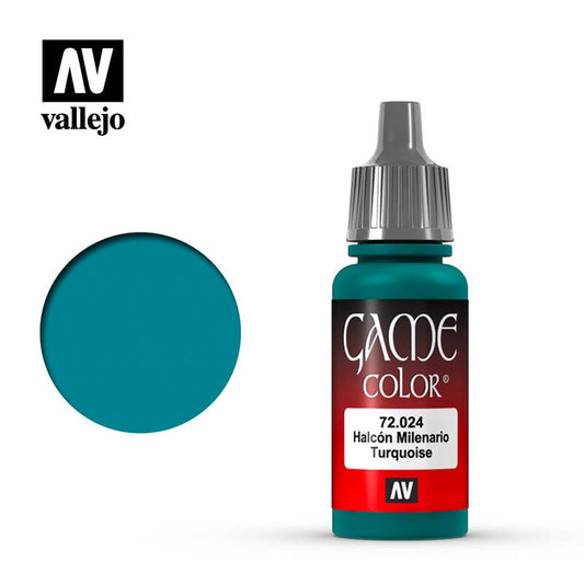Vallejo Game Colour Turquoise Acrylic Paint 18ml Dropper Bottle 72024