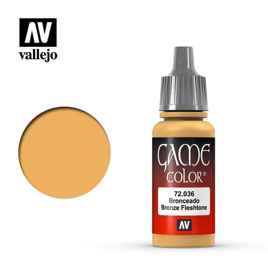 Vallejo Game Colour Bronze Fleshtone Acrylic Paint 18ml Dropper Bottle 72036