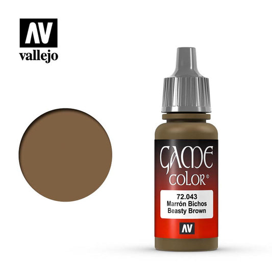 Vallejo Game Colour Beasty Brown Acrylic Paint 18ml Dropper Bottle 72043