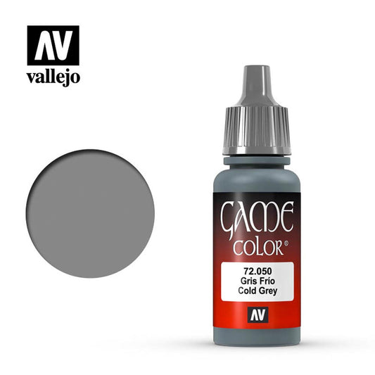 Vallejo Game Colour Cold Grey Acrylic Paint 18ml Dropper Bottle 72050