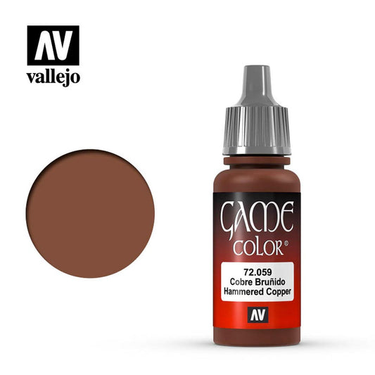 Vallejo Game Colour Hammered Copper Acrylic Paint 18ml Dropper Bottle 72059