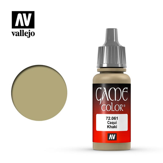 Vallejo Game Colour Khaki Acrylic Paint 18ml Dropper Bottle 72061