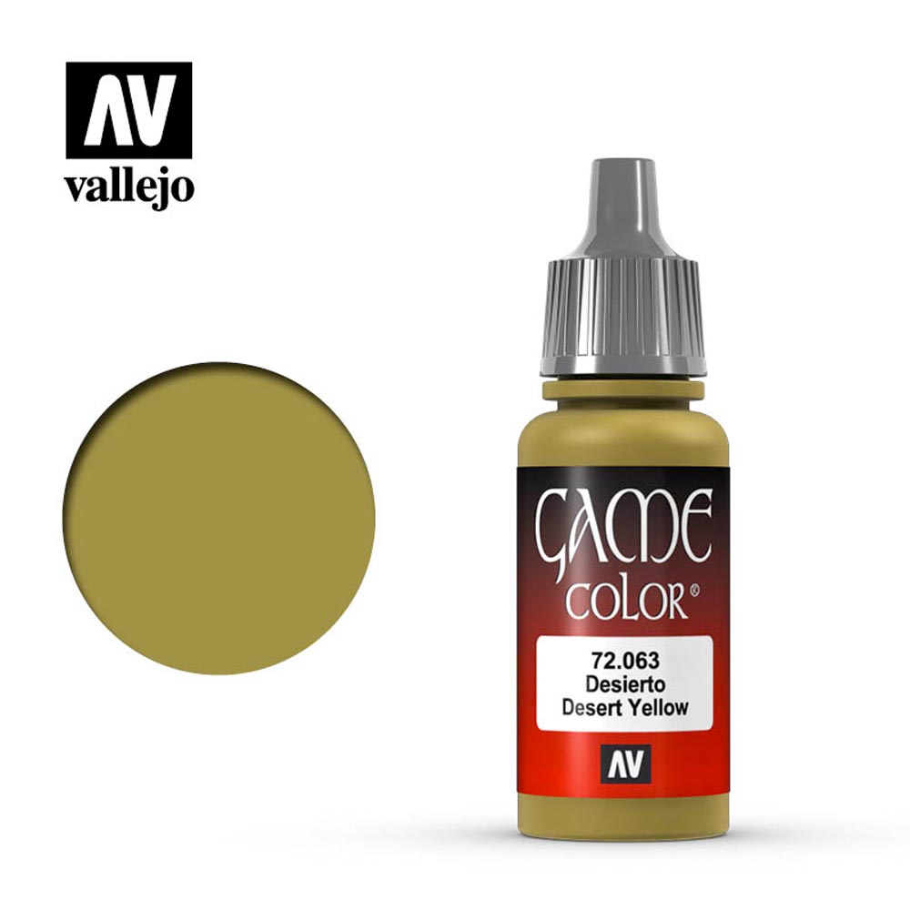 Vallejo Game Colour Desert Yellow Acrylic Paint 18ml Dropper Bottle 72063