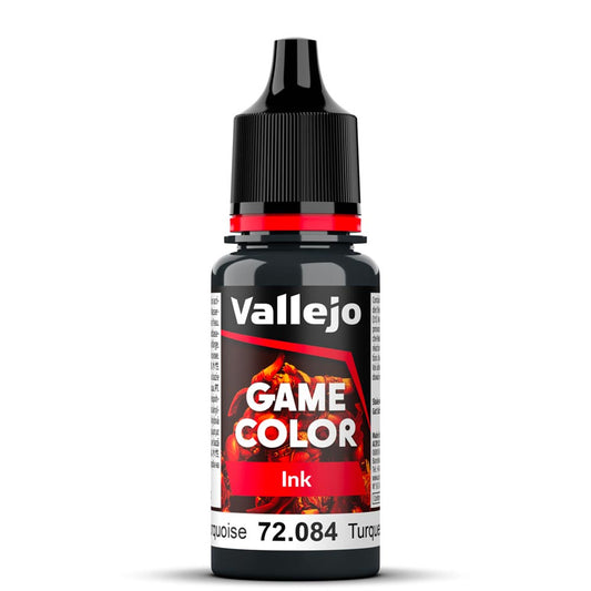 Vallejo Game Colour Dark Turquoise Ink Paint 18ml Dropper Bottle 72084