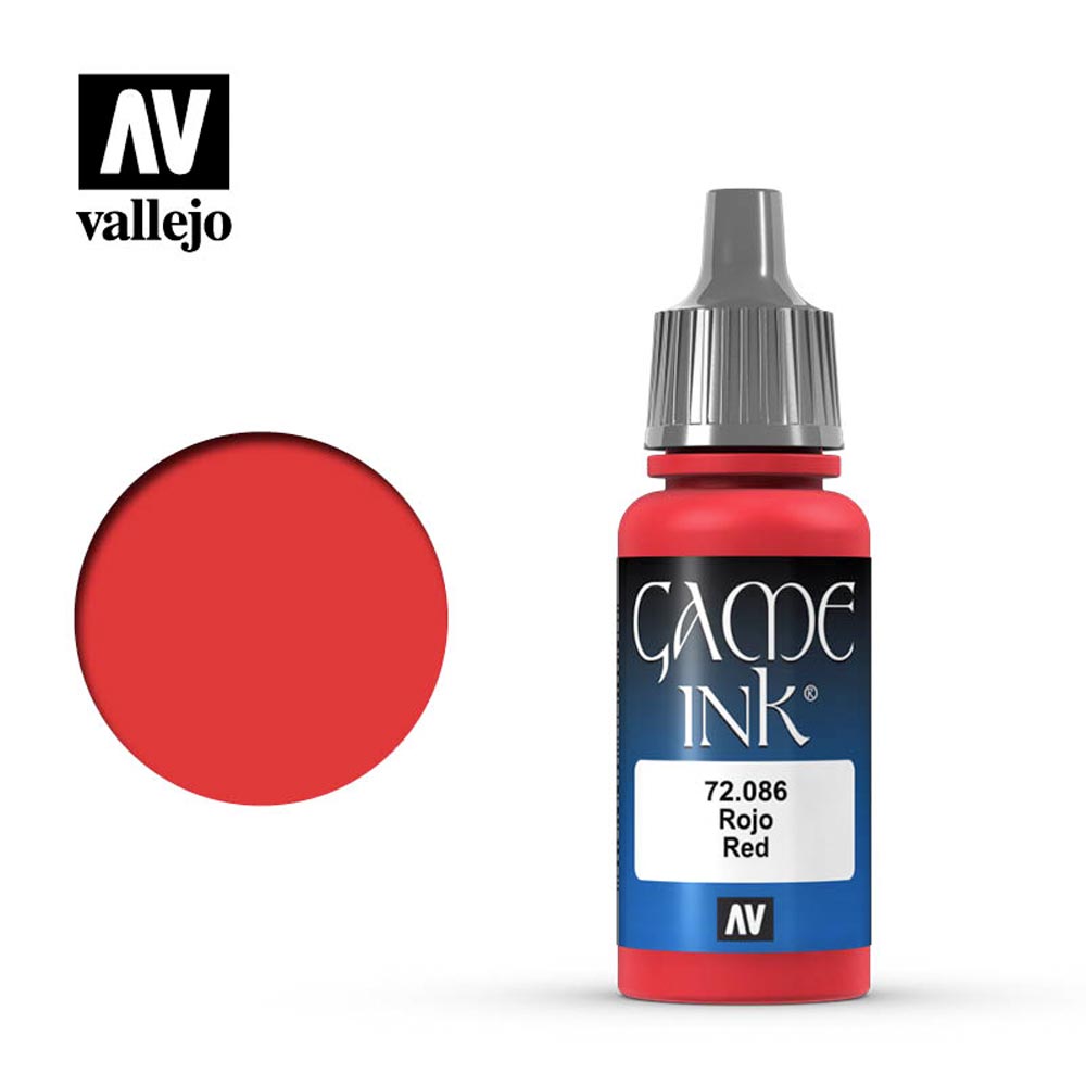 Vallejo Game Ink Inky Red Acrylic Paint 18ml Dropper Bottle 72086