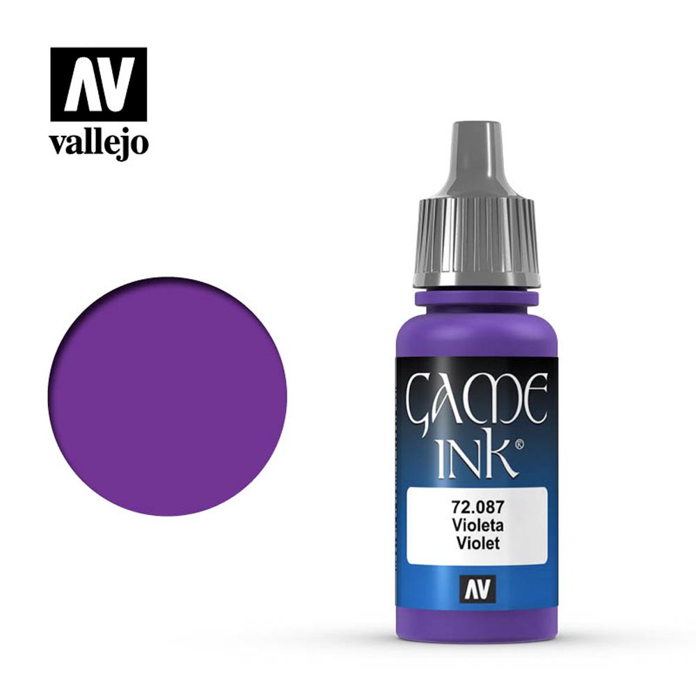 Vallejo Game Ink Inky Violet Acrylic Paint 18ml Dropper Bottle 72087