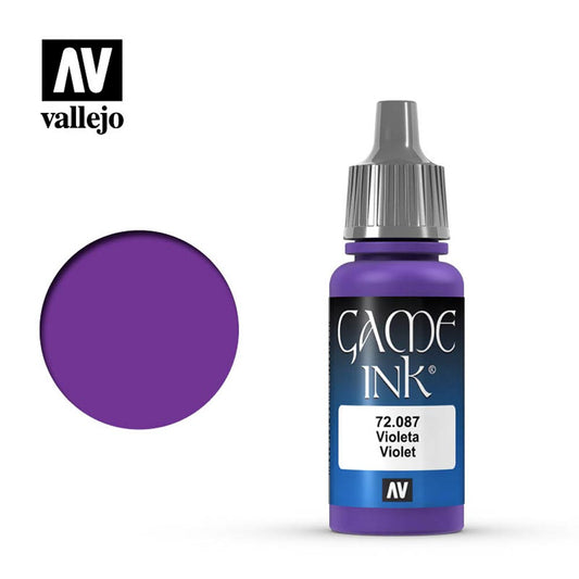 Vallejo Game Ink Inky Violet Acrylic Paint 18ml Dropper Bottle 72087