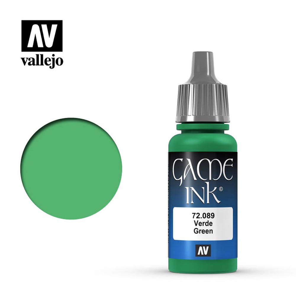 Vallejo Game Ink Inky Green Acrylic Paint 18ml Dropper Bottle 72089
