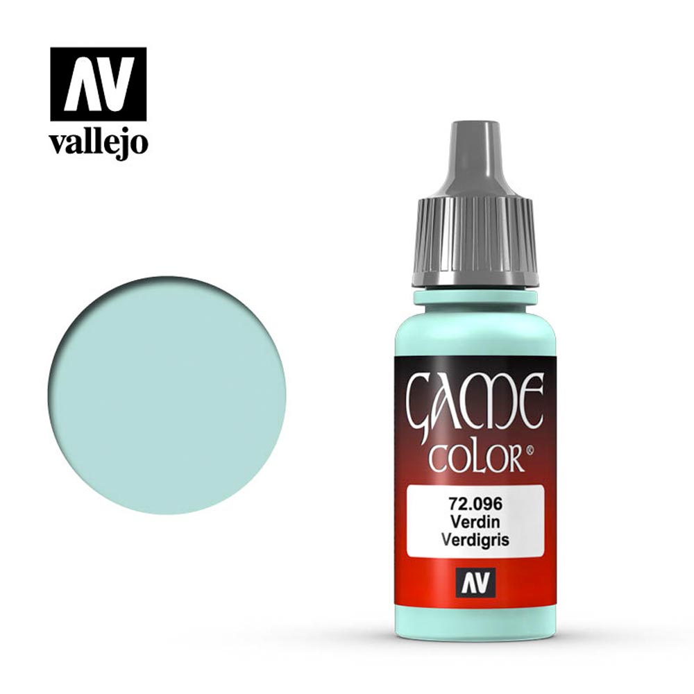 Vallejo Game Colour Verdigris Acrylic Paint 18ml Dropper Bottle 72096
